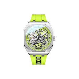 Dickies Часы Starlight Collection Wrist Watch Mechanical Movement Stainless Steel Watchband Skeleton Dial Unisex Box, [Green]CL-549P3-S3JX