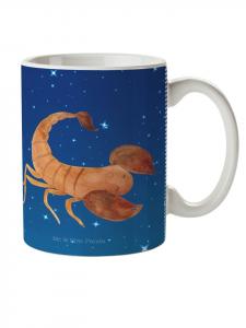 Детская кружка со знаком зодиака Скорпион, без слов, на фоне звездного неба. Mr. & Mrs. Panda