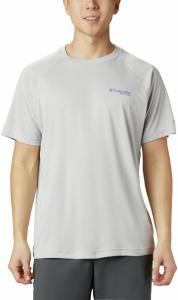 Мужская футболка Columbia Terminal Tackle Heather SS, Cool Grey Heather, Vivid Blue Logo