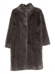 Пальто с воротником-стойкой Herno, серый