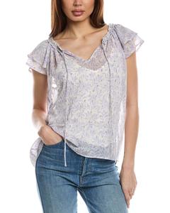 Lovestitch Блузка с рукавами-крылышками, фиолетовый