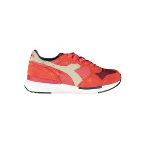 Красные кожаные женские кроссовки Diadora