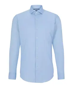 Деловая рубашка приталенного кроя на резинке цвета небесно-голубого Hugo, синий