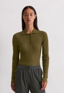 Поло Marc O'Polo LANGARM SLIM, Mossy Olive/Dark Green