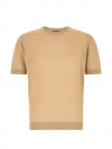 Футболка с круглым вырезом и короткими рукавами Zanone, бежевый
