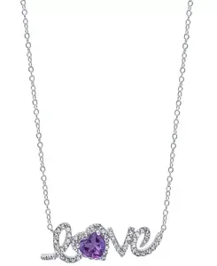 Колье «Любовь» с аметистом (5/8 карата) и белым топазом (1 карат) из стерлингового серебра Macy'S, amethyst