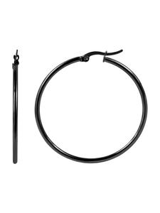 Adeliás Женские серьги - серьги-кольца из нержавеющей стали черного цвета