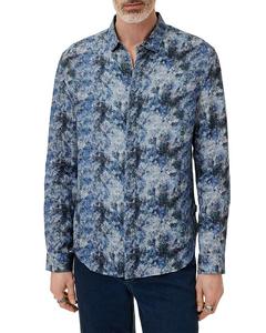 Льняная рубашка Luca Regular Fit John Varvatos, синий