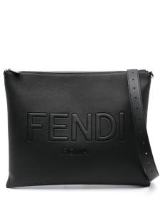 FENDI клатч с логотипом, черный