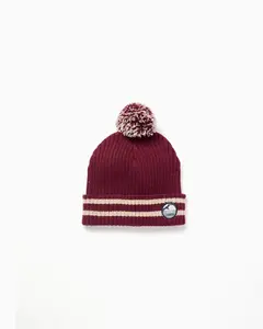 Шапочка мальчика в рубчик с помпоном Zippy, темно-коричневый