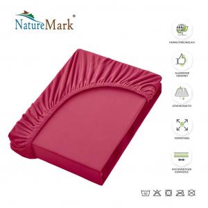 NatureMark - простыни из микрофибры разных размеров и цветов, брендовая продукция (140х200-160х200 см, бордово-красный)