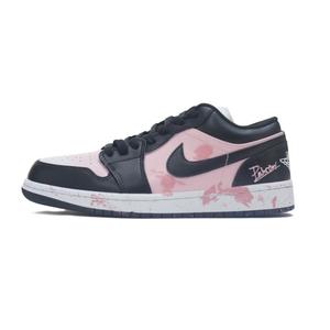 Jordan Кроссовки Air 1 Low Top для скейтбординга женские, черно-розовые