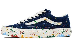 Стиль 36 нескользящие низкие кроссовки для скейтбординга унисекс Vans, темно-синий