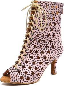 Женские удобные танцевальные туфли Minishion с открытым носком для свадьбы и вечера, ботильоны, L574 Pink 7.5Cm Heel