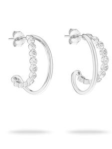 Tamaris Серебряные серьги-полукольца с драгоценными камнями