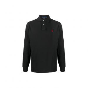 Поло с длинными рукавами All Fits Mesh Polo Ralph Lauren, черный