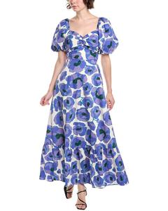 Бесконечная роза платье макси с цветочным принтом Endless rose, фиолетовый