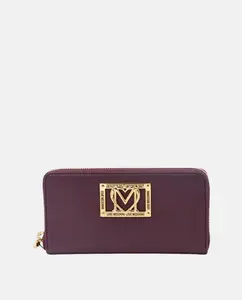 Кошелек на молнии с логотипом Love Moschino, гранатовый