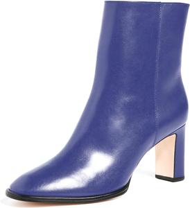 Женские модные ботильоны iadore с высокими массивными каблуками, ретро с круглым носком, матовая кожа, боковая молния, формальные рабочие ботильоны, размер 5-12 США, Blue