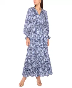 Женское платье макси с присборенными оборками Vince Camuto, синий