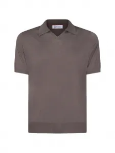 Футболка с V-образным вырезом Brunello Cucinelli, коричневый