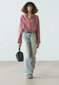Струящаяся блузка с запахом Massimo Dutti, Pink