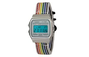 CASIO Ретроффит серия кварцевый механизм нейлоновый ремешок часы унисекс белый циферблат