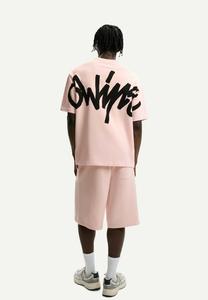 Футболка Bershka Print T-shirt, Light Pink