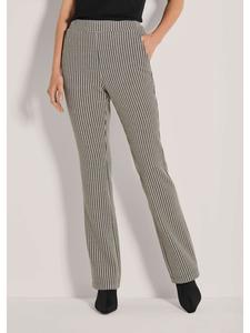 MADELEINE Прямые трикотажные брюки с узором свинцово-серого/жемчужно-белого цвета