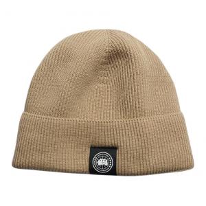 Canada Goose Хлопковая женская шапка бини коричневая, Brown