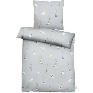 Постельное белье APELT «Cats GOTS», кошачьи мотивы, серый