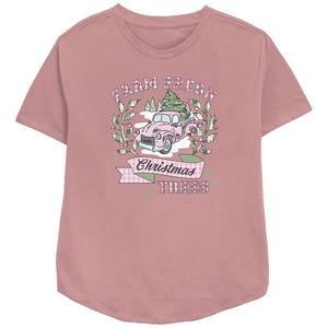 Женская футболка с принтом в стиле рождественских елок Unbranded