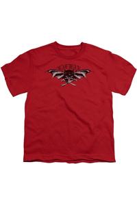 Футболка с коротким рукавом для детей Batman Wings Of Wrath Gildan, красный