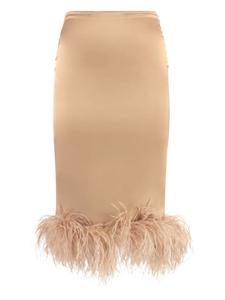Юбка миди с отделкой перьями Giuseppe Di Morabito, нейтральный