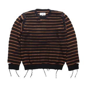 Свитер MM6 Maison Margiela Striped Distressed Sweater 'Black', черный