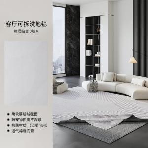 AOVOC Ковер 160х230 см для гостиной/спальни, съемный и моющийся, в итальянском минималистском стиле, серебристый, с бархатной поверхностью и амортизирующим дном