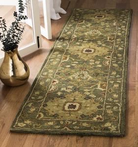 SAFAVIEH Antiquity Collection ковер-дорожка 69 x 305 см, Olive AT57C ручной работы традиционный восточный премиальная шерсть