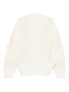 Свитер фактурной вязки Sacai, белый