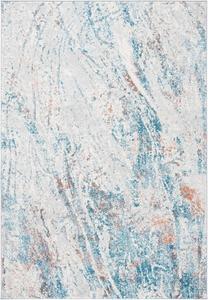 Ковер SAFAVIEH, 61 x 153 см, Tulum Collection, Ivory & Blue, современный абстрактный дизайн, не линяет и прост в уходе, идеален для помещений с высокой проходимостью: прихожая, гостиная, спальня (TUL210A)