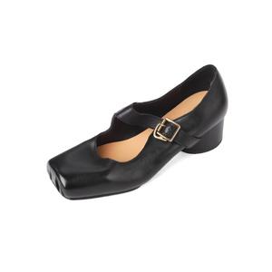 Туфли Мэри Джейн на массивном каблуке 4,5 см женские AIQINISHA, Black