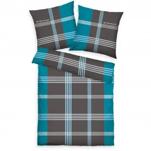 Постельное белье TOM TAILOR HOME «Оле в размере. 135х200 или 155х220 см", постельное белье в клетку из хлопка, на молнии, цвет türkis