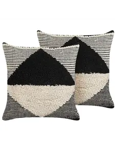 Декоративная подушка Beliani 2er Set Deko KHORA, цвет schwarz/beige