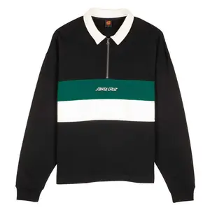 Поло с длинным рукавом Santa Cruz Crew zip huron, черный