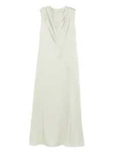 Плиссированное макси-платье без рукавов JIL SANDER, зеленый