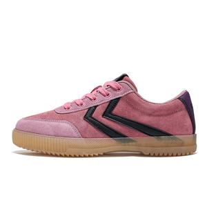 Антискользящие и износостойкие дышащие низкие кеды унисекс Feiyue, Розово-красный