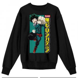 Мужской свитшот с логотипом My Hero Academia Deku Licensed Character, черный