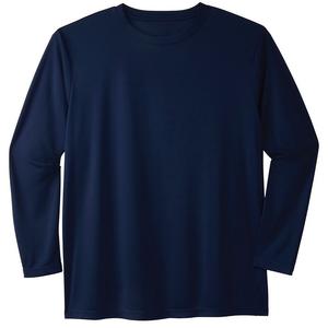 Мужская футболка Kingsize Big & Tall No Sweat с круглым вырезом и длинными рукавами KingSize, темно-синий