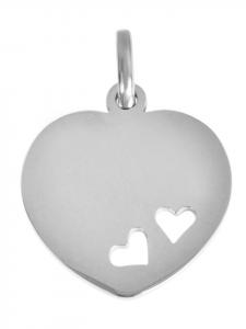 Adeliás Женский кулон - кулон в форме сердца из нержавеющей стали серебристого цвета с гравировкой