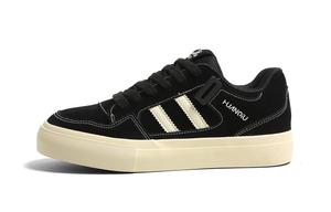 Скользостойкие амортизирующие низкие кеды для скейтбординга мужские Shock Absorbers With Abrasion Resistant Properties Low Top HUANQIU, черный Hidden Wedge