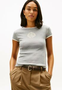 Футболка Tommy Hilfiger VARSITY SLIM RINGER TEE, Med Heather Grey/Light Grey